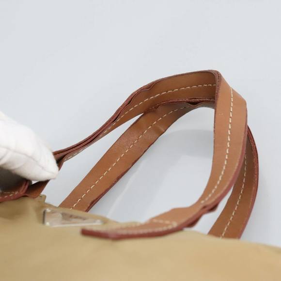 PRADA Hand Bag Nylon Beige Silver Auth 97427 - Picture 8 of 16